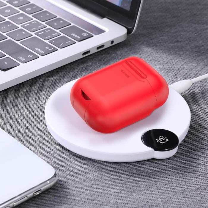 BASEUS - Baseus trådlöst laddningsfodral för AirPods - Röd