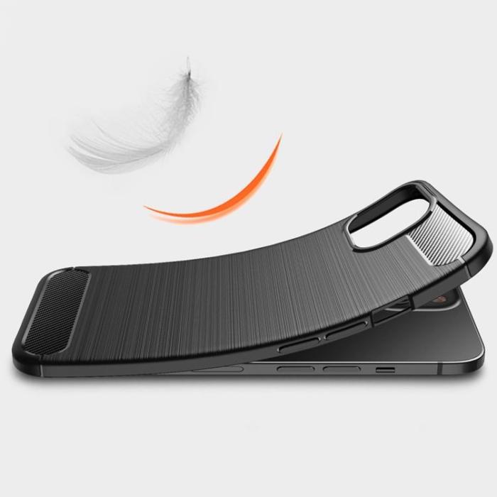 OEM - iPhone 14 Skal Carbon Fiber Texture - Svart