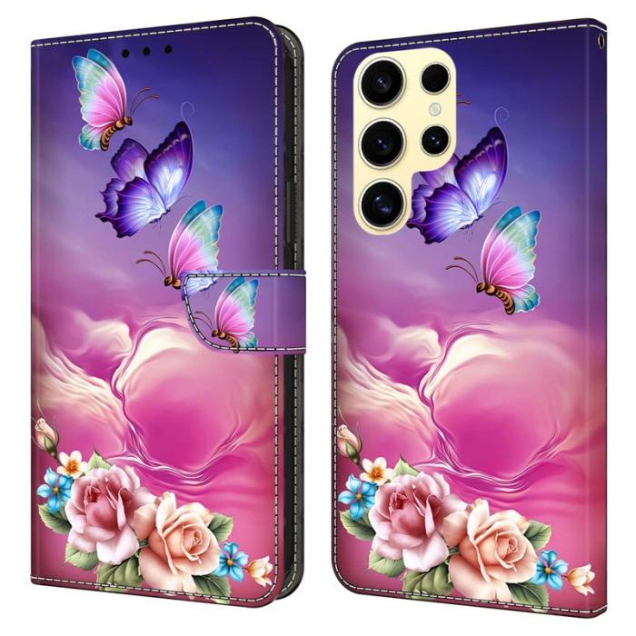 OEM - Samsung Galaxy S26 Ultra Plånboksfodral Mönstertryck Konstläder Flip - Fjäril