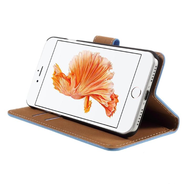 UTGATT5 - Plånboksfodral av läder till iPhone 8/7 - Blå