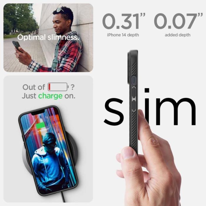 Spigen - Spigen iPhone 14 Skal Liquid Air - Matte Svart