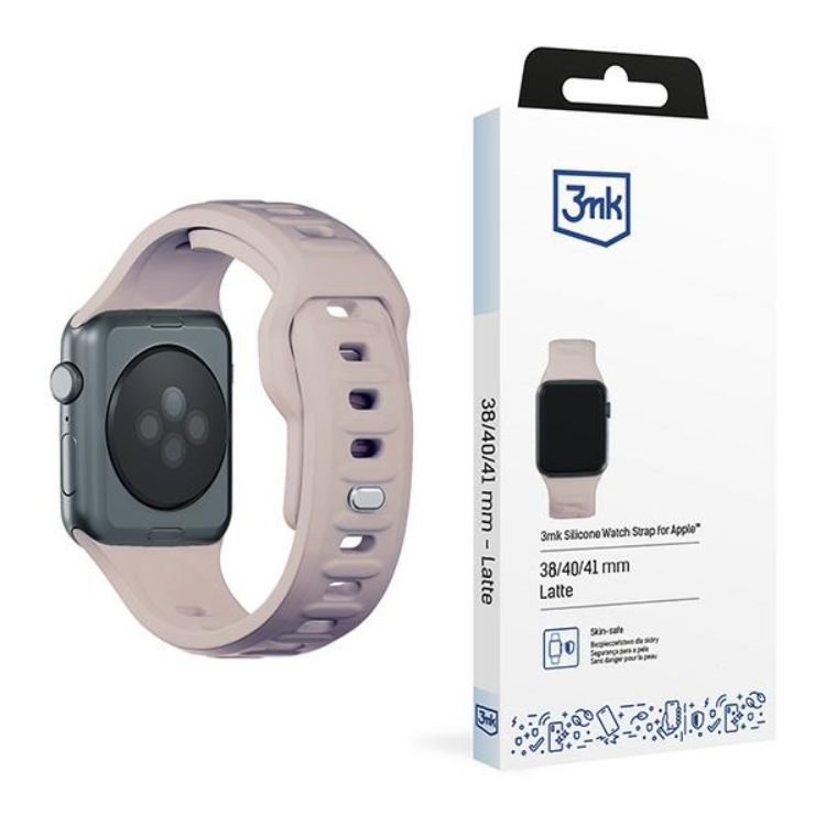 3mk Apple Watch (38/40/41mm) Armband Silikon - Latte | 5123 | AlltMobil