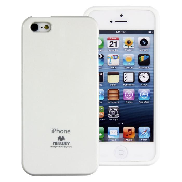 UTGATT5 - Mercury Color Pearl Jelly FlexiCase Skal till Apple iPhone 5/5S/SE (Vit)
