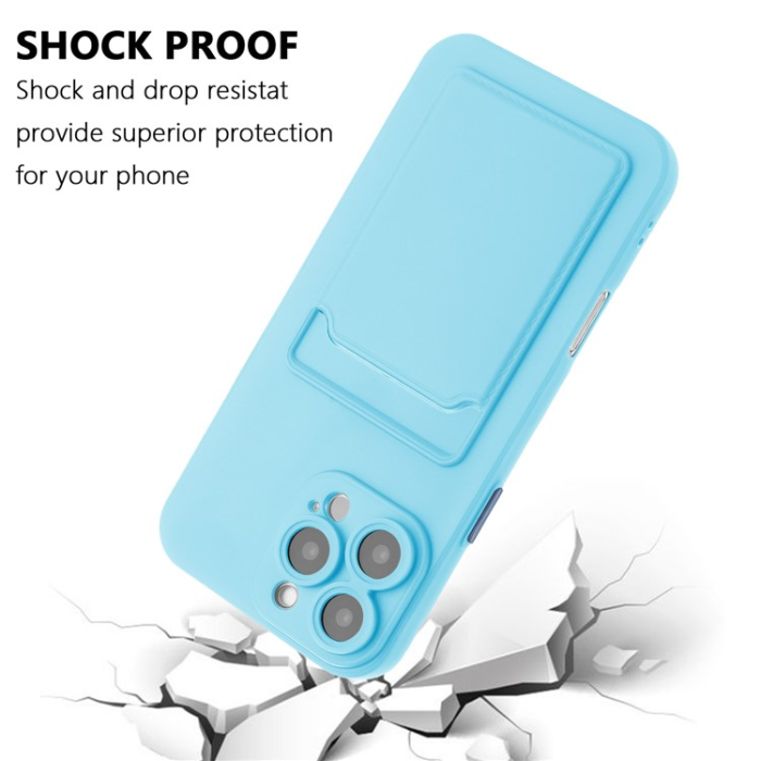 A-One Brand - iPhone 16 Pro Mobilskal Korthållare TPU - Himmelsblå