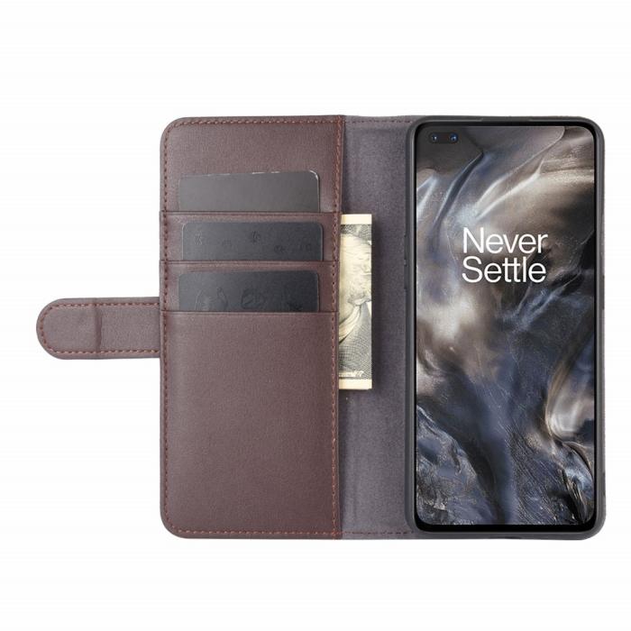 OEM - Äkta Läder Fodral till OnePlus Nord - Brun