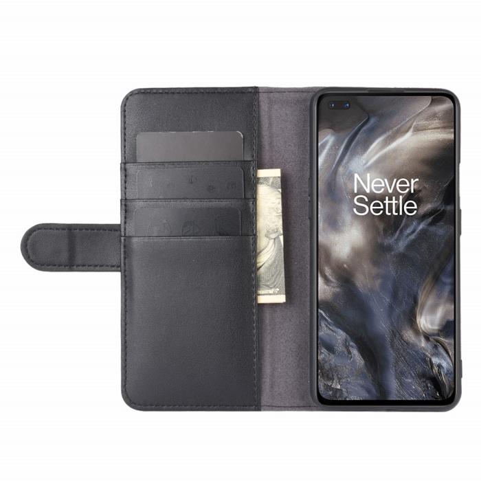 OEM - Äkta Läder Fodral till OnePlus Nord - Svart