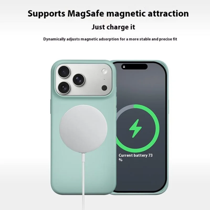 A-One Brand - iPhone 17 Pro Mobilskal Magsafe Liquid Silikon - Grön