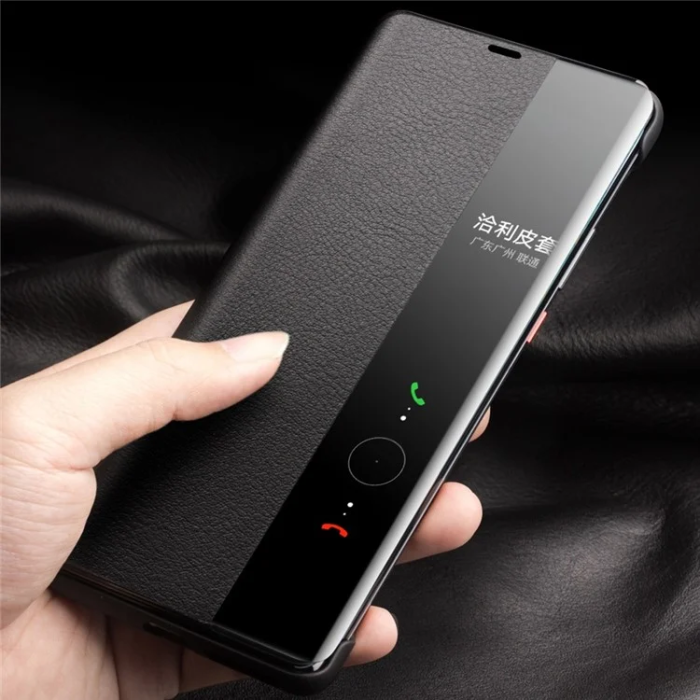 QIALINO - QIALINO Huawei Mate 50 Pro Flipfodral Äkta läder - Röd