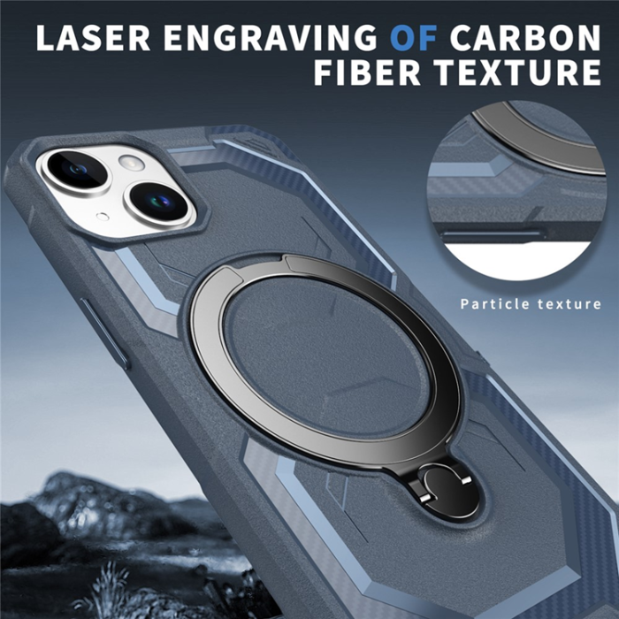 A-One Brand - iPhone 15 Mobilskal MagSafe Kickstand TPU + PC - Blå