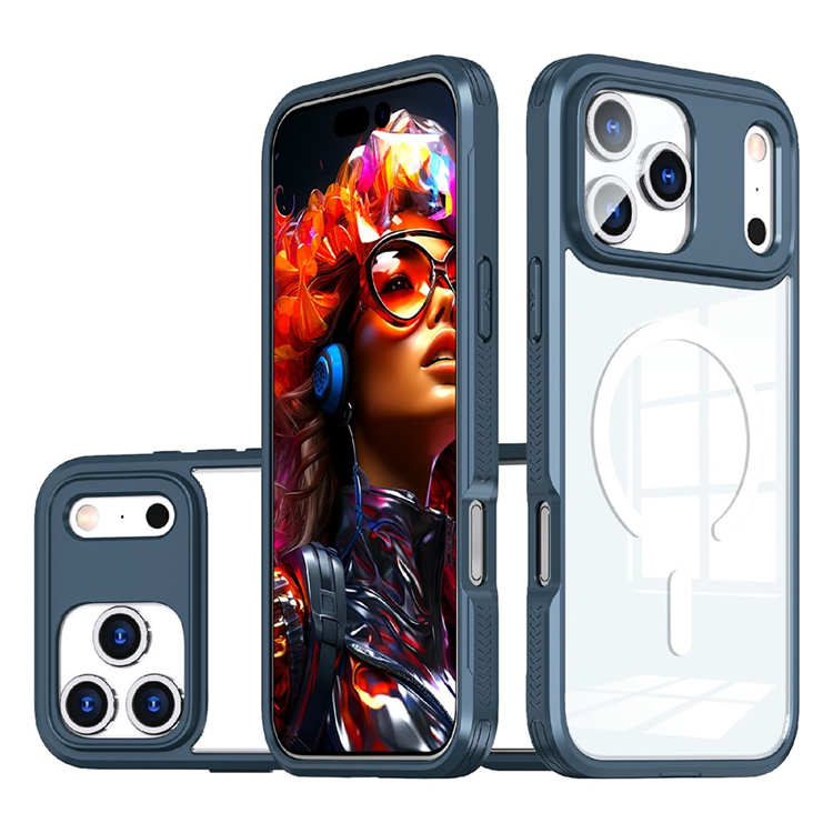 iPhone 17 Pro Mobilskal MagSafe TPU + PC Clear - Marinblå | 2353 | AlltMobil