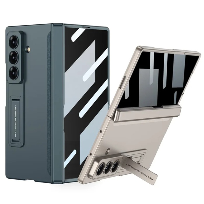 GKK - GKK Galaxy Z Fold 7 Mobilskal Kickstand med Härdat glas