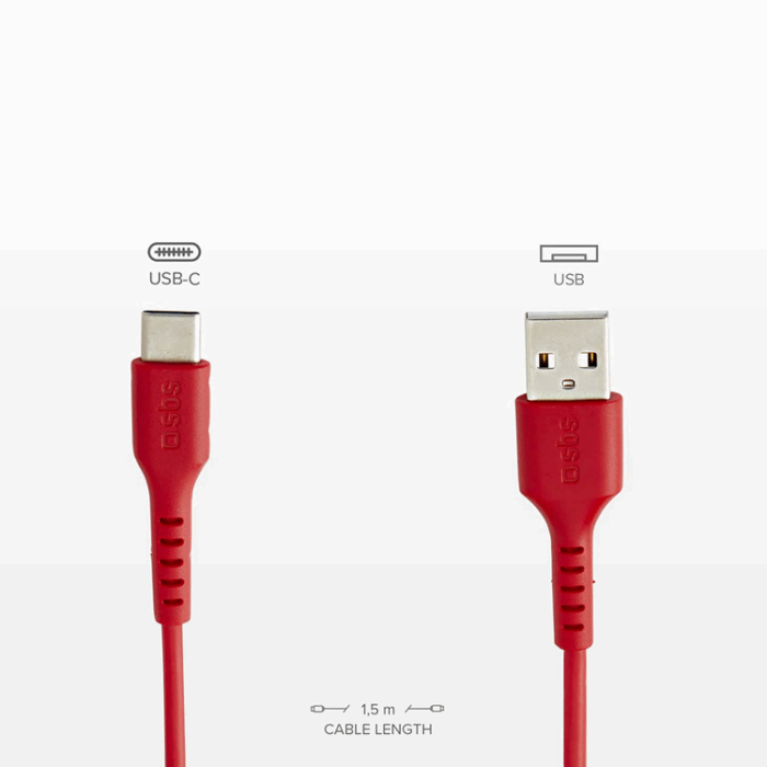 SBS - SBS USB-A - Micro-USB Kabel 1.5m - Röd