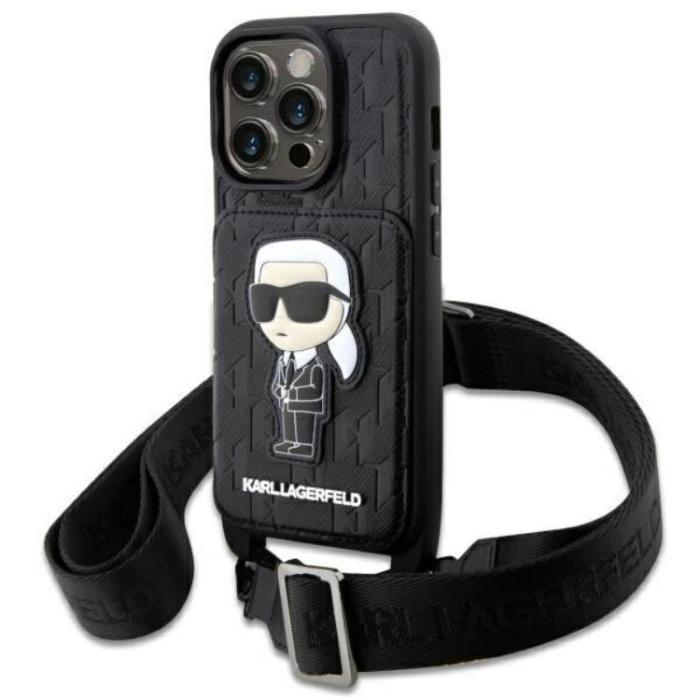 KARL LAGERFELD - Karl Lagerfeld iPhone 14 Pro Halsbandsskal Crossbody Ikonik