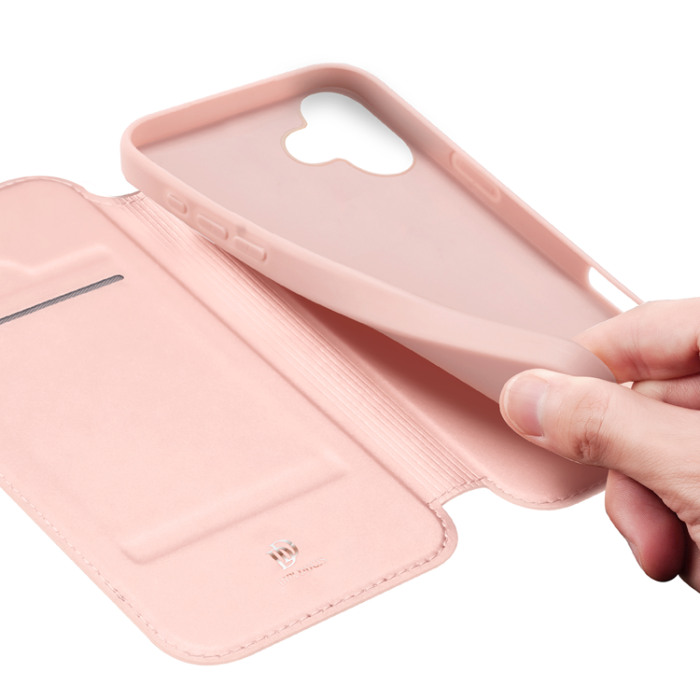 Dux Ducis - Dux Ducis iPhone 17 Plånboksfodral Skin Pro Läder - Rosa