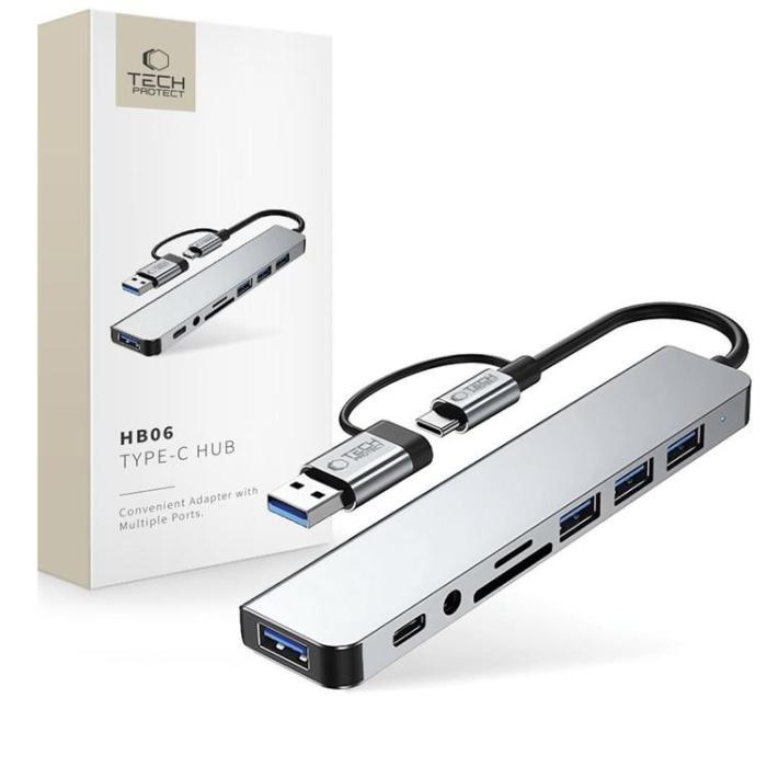 Tech-Protect - Tech-Protect HB06 9in1 Hub Adapter - Space Grå