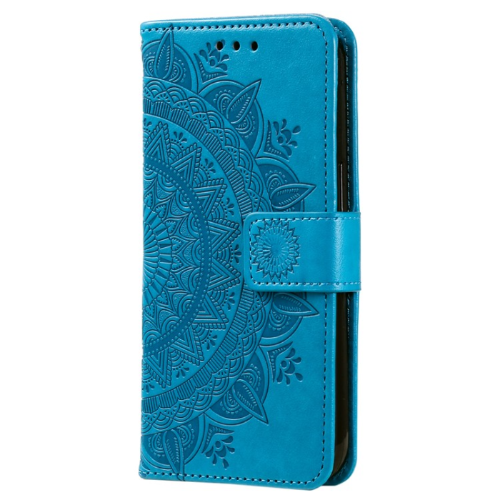 OEM - Galaxy A24 4G Plånboksfodral Imprinted Mandala Flower - Blå