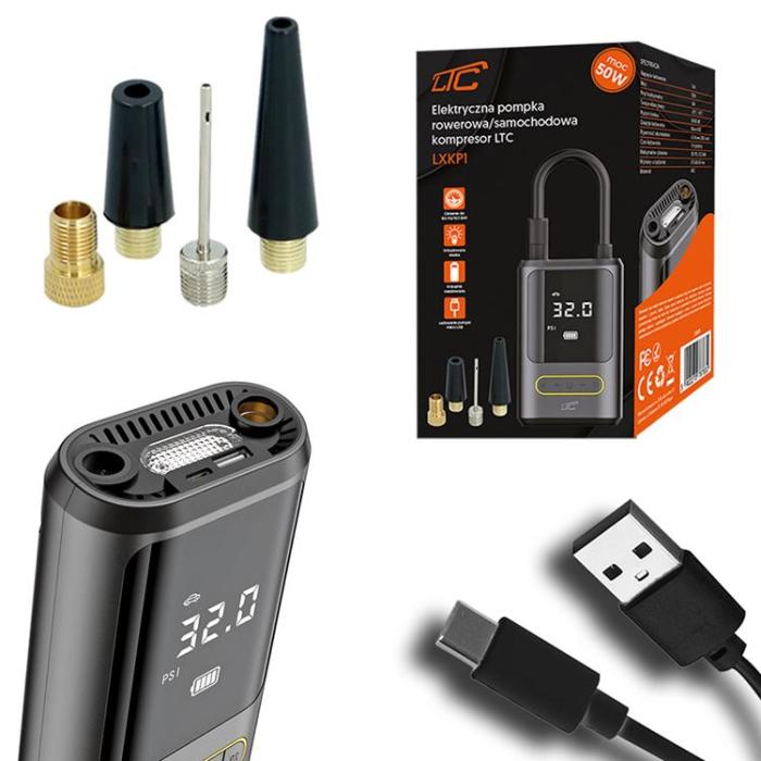 LTC - LTC Elektrisk Pump för Cykel/Bil Kompressor 2x2000mAh USB-C