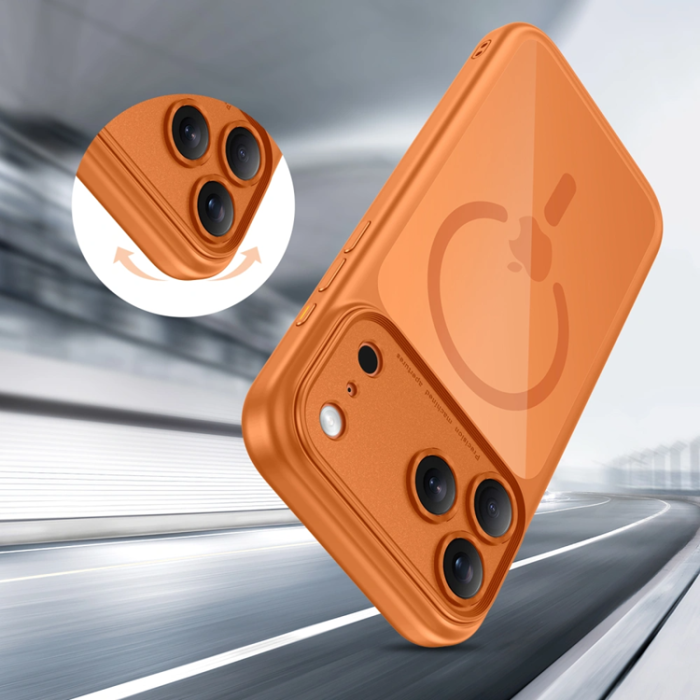 Tech-Protect - Tech-Protect iPhone 17 Pro Mobilskal Magsafe Peak - Orange/Clear
