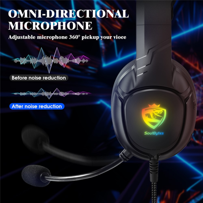 KOTION EACH - KOTION EACH Over-Ear Gaming Hörlurar med Adapterkabel LED-ljus S20