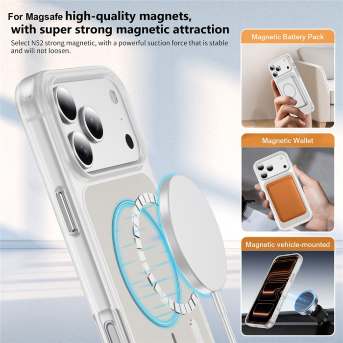 A-One Brand - iPhone 17 Pro Max Mobilskal MagSafe Skin Touch TPU PC - Vit