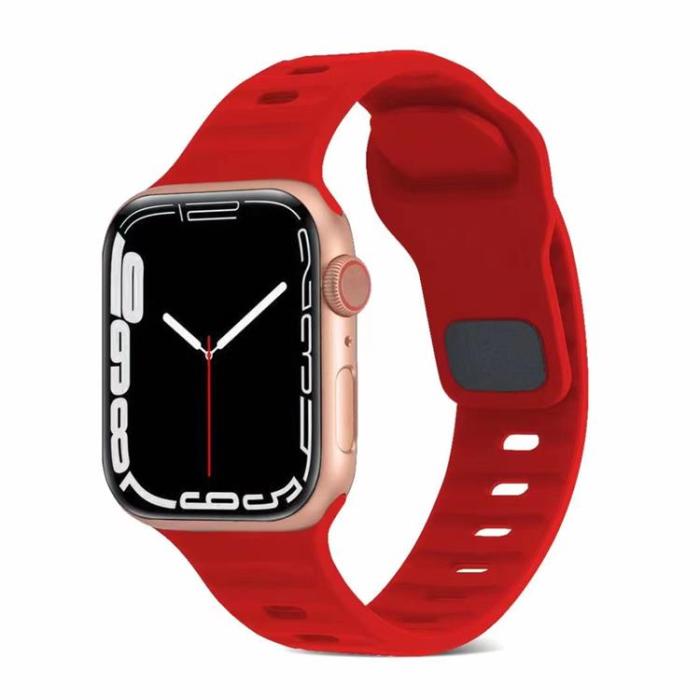 OEM - Apple Watch 4/5/6/7/8/SE (38/40/41mm)Silikon Armband Sport Röd