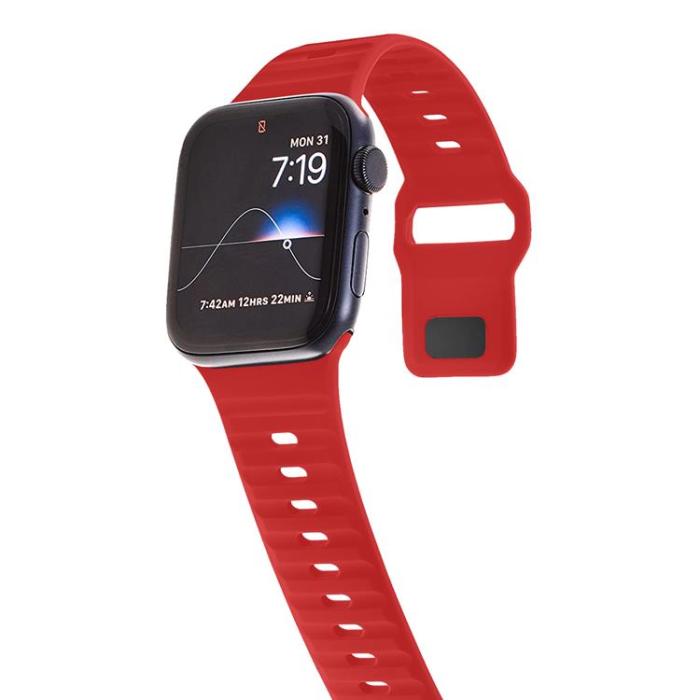 OEM - Apple Watch 4/5/6/7/8/SE (38/40/41mm)Silikon Armband Sport Röd