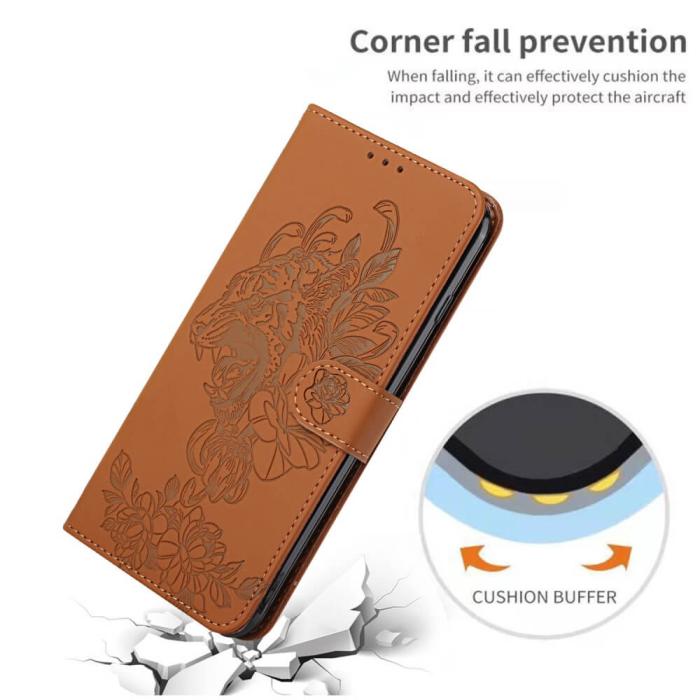 A-One Brand - Tiger Flower Plånboksfodral till iPhone 6/6S/7/8/SE 2020 - Brun