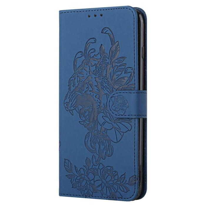 A-One Brand - Tiger Flower Plånboksfodral till iPhone 6/6S/7/8/SE 2020 - Blå