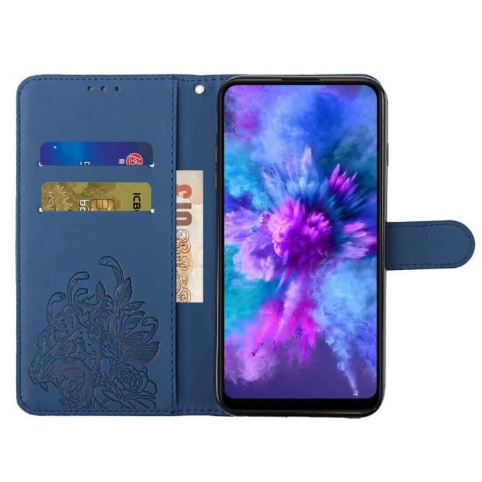 A-One Brand - Tiger Flower Plånboksfodral till iPhone 6/6S/7/8/SE 2020 - Blå
