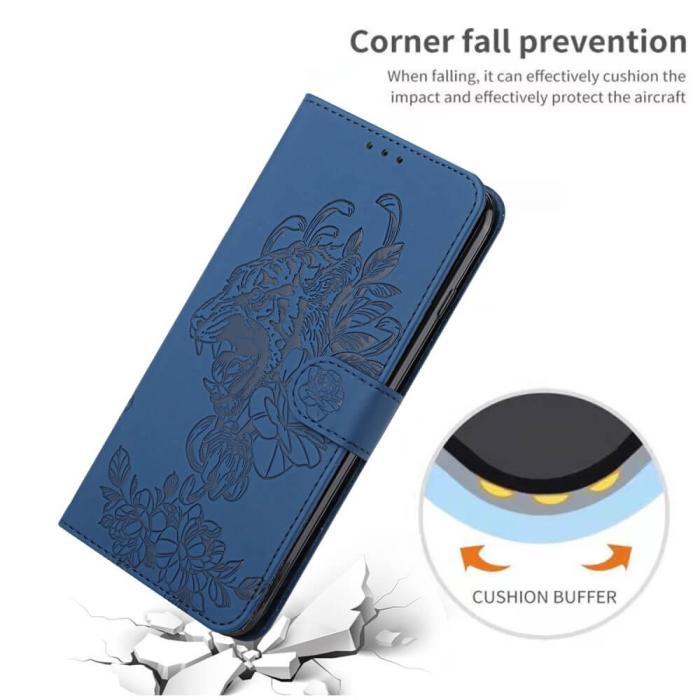 A-One Brand - Tiger Flower Plånboksfodral till iPhone 6/6S/7/8/SE 2020 - Blå