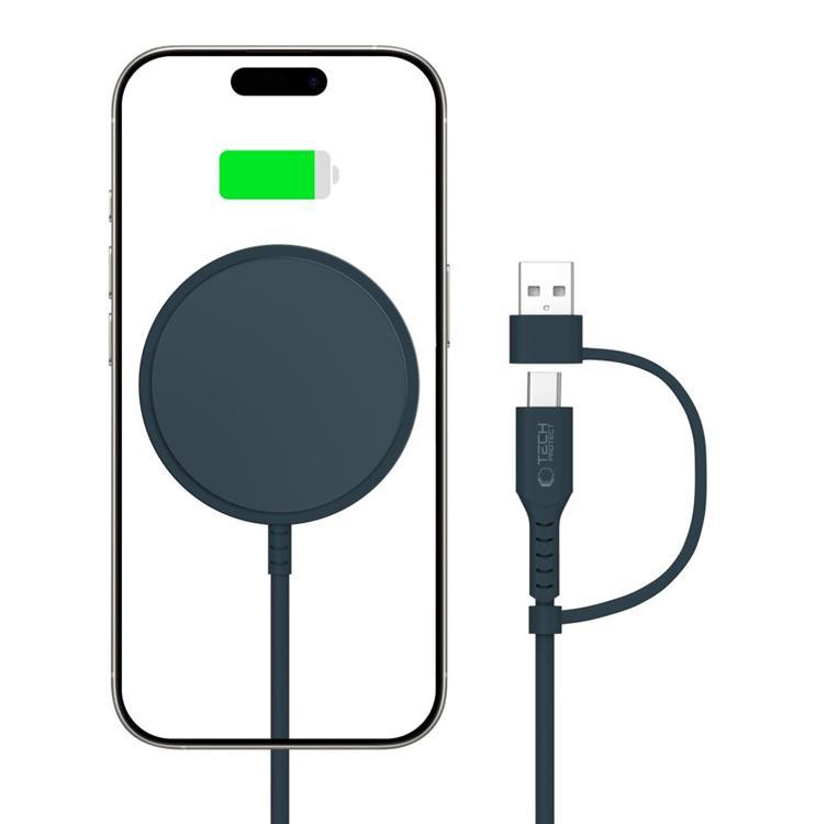 Tech-Protect Magsafe Trådlös Laddare Magnetic QI 15W-A44 - Navy | 505295 | AlltMobil
