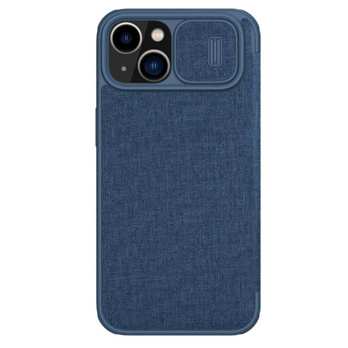 Nillkin - Nillkin iPhone 14 Plus Plånboksfodral Qin Cloth Pro - Blå