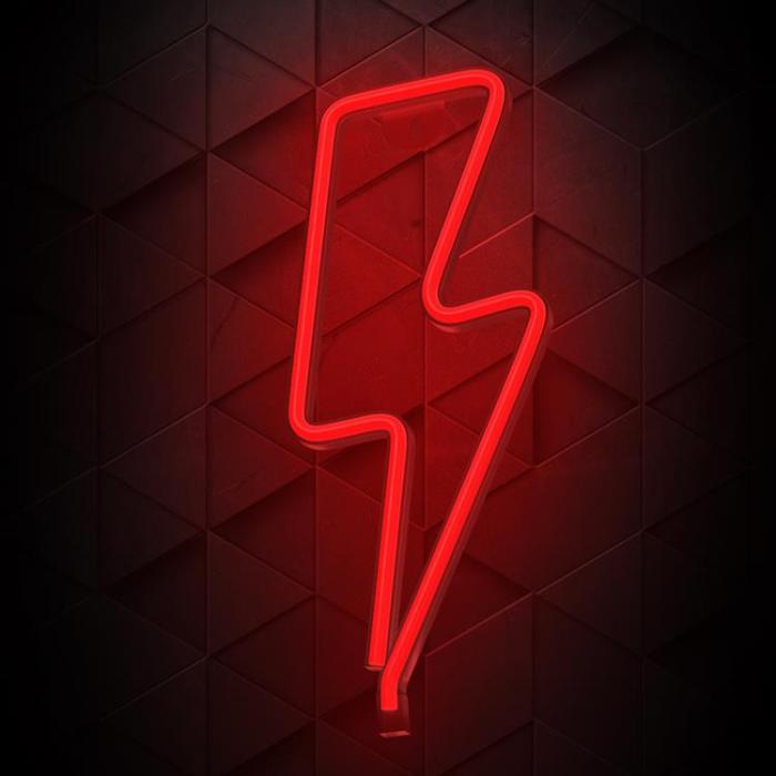 Forever Light - Forever Light LED Neon BOLT Bat + USB FLNE06 - Röd