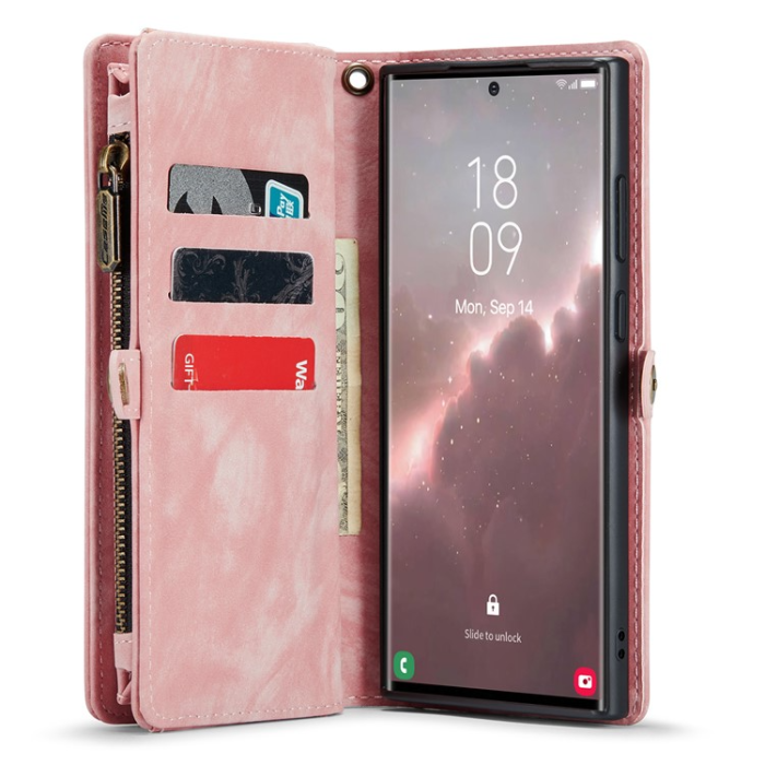 Caseme - Caseme Galaxy S23 Ultra Plånboksfodral Detachable - Rosa