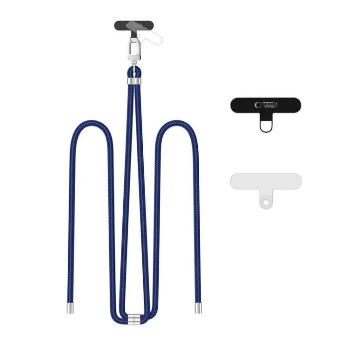 Tech-Protect - Tech-Protect Mobilrem Crossbody C7S - Marinblå/Silver