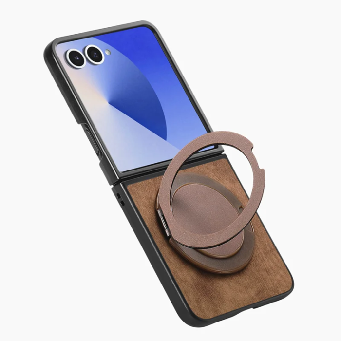 A-One Brand - Galaxy Z Flip 7 Mobilskal Magsafe Roterande Kickstand - Brun