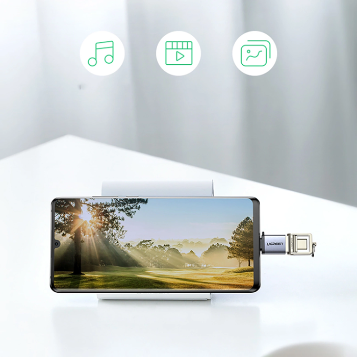 Ugreen - Ugreen USB-C till USB-A Adapter Med Snodd - Grå