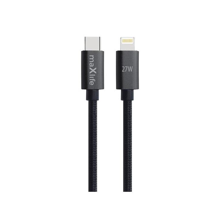 Maxlife USB-C - Lightning Kabel 2 m 27W - Svart | 3541 | AlltMobil