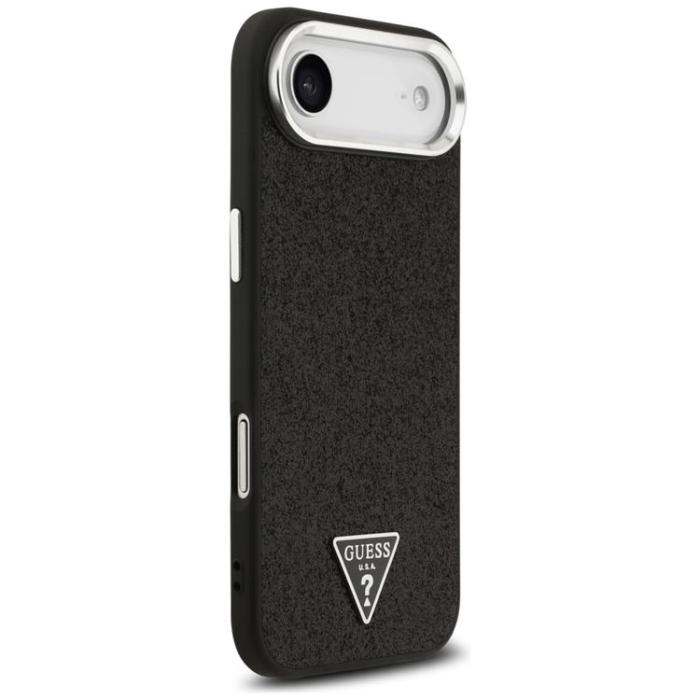 Guess - Guess iPhone 17 Air Mobilskal MagSafe Glitter Triangle Logo - Svart