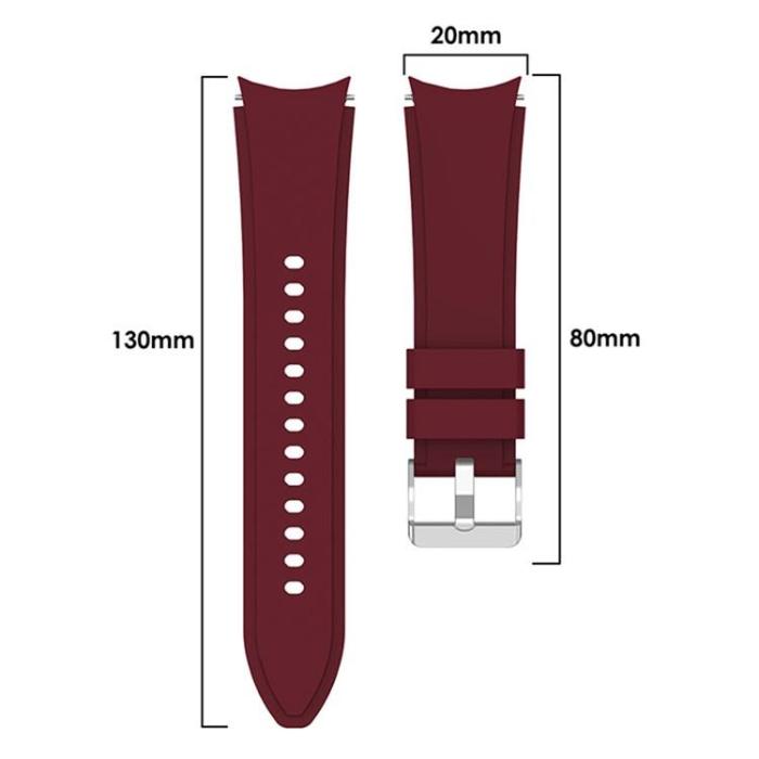 A-One Brand - Galaxy Watch Armband Silikon (20mm) - Wine Röd