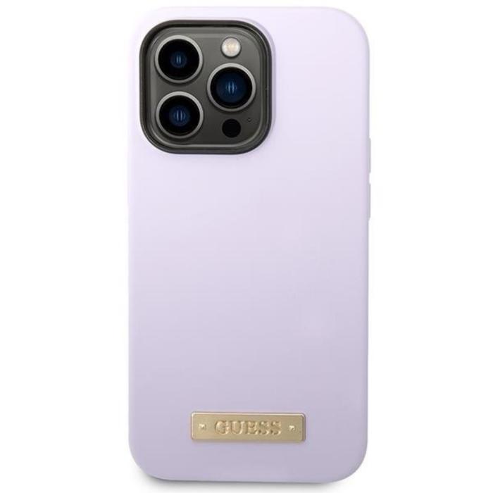 Guess - Guess iPhone 14 Pro Mobilskal Magsafe Logo Plate - Lila