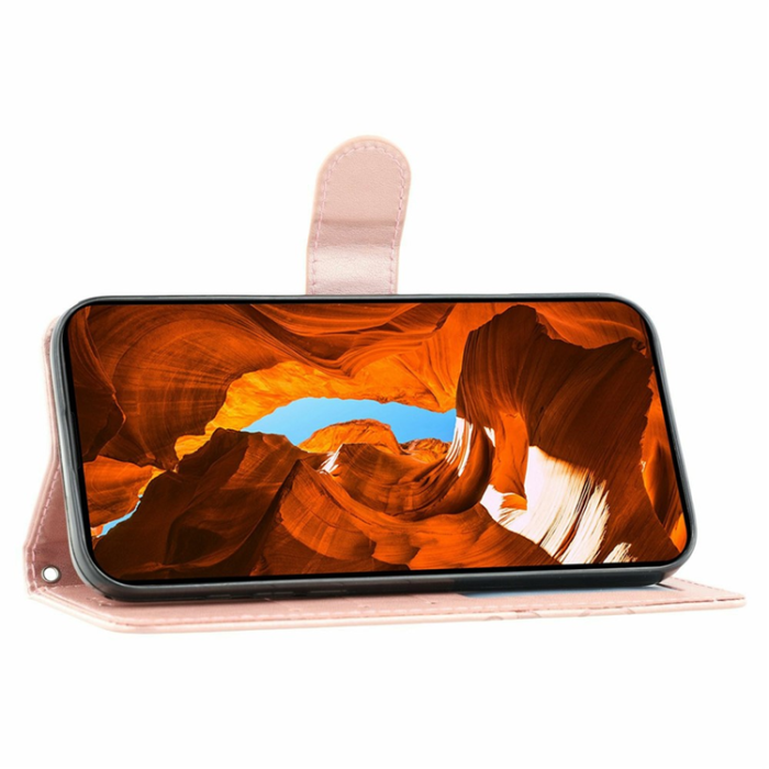 A-One Brand - OnePlus 15 Konstläder Plånboksfodral Imprinted Rosa Butterfly