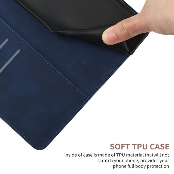 OEM - Mobilskal till Samsung Galaxy S26 Touch Lines Imprinted KonstLäder - Blå