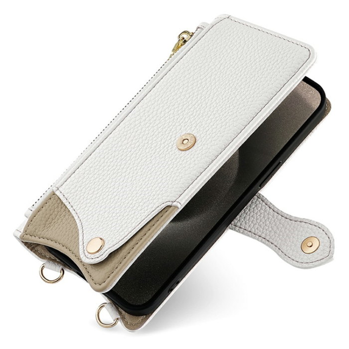 A-One Brand - OnePlus 15 5G Plånboksfodral Irregular Tail Style Läder - Vit