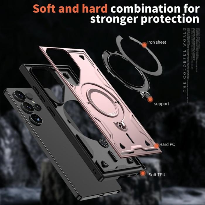N/A - Mobilskal till Samsung Galaxy S25 Ultra Plast Militärt Skydd - Roséguld