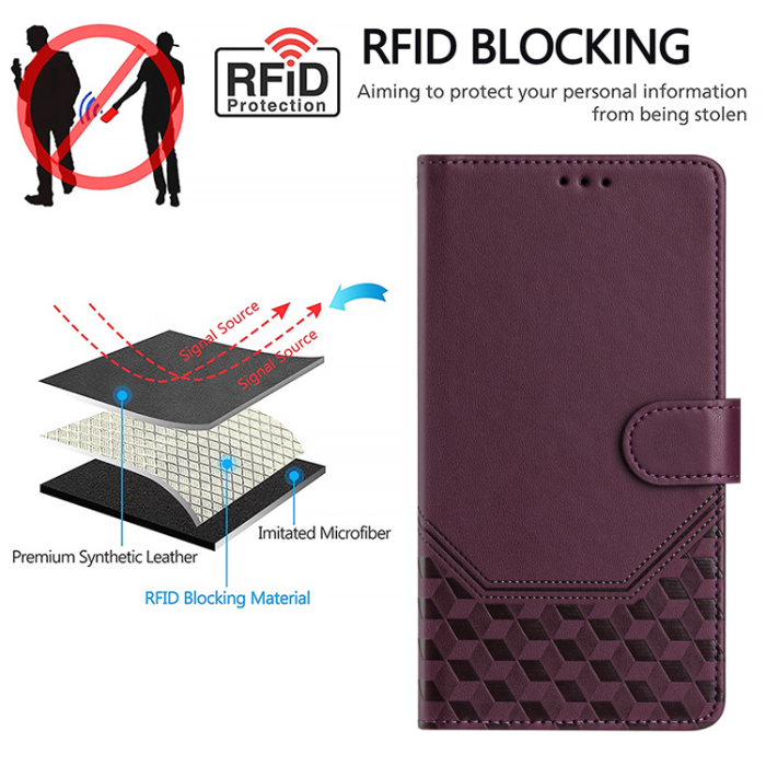 A-One Brand - Nothing Phone (3a) Plånboksfodral Imprinted Honeycomb RFID