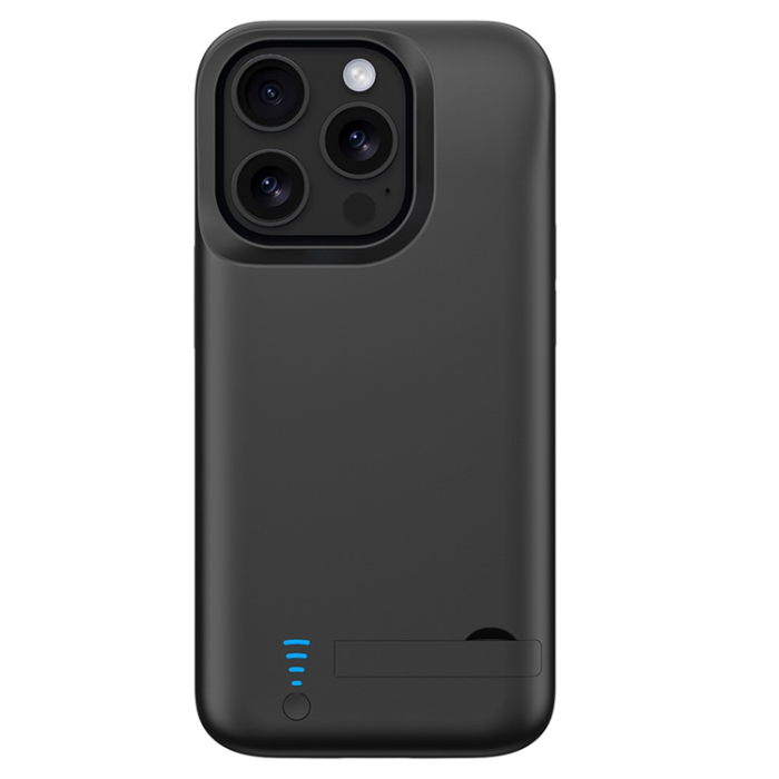 A-One Brand - iPhone 16 Pro Max Batteriskal Kickstand 6000mAh - Svart