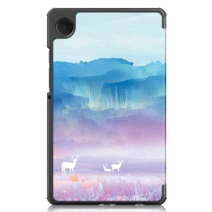 A-One Brand - Galaxy Tab A9 Fodral Pattern Printing Tri-fold Konstläder