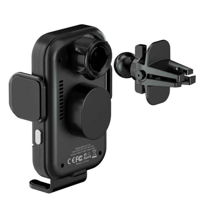 BWOO - BWOO Bilhållare med 15W Trådlös Laddare ZJ137 - Svart