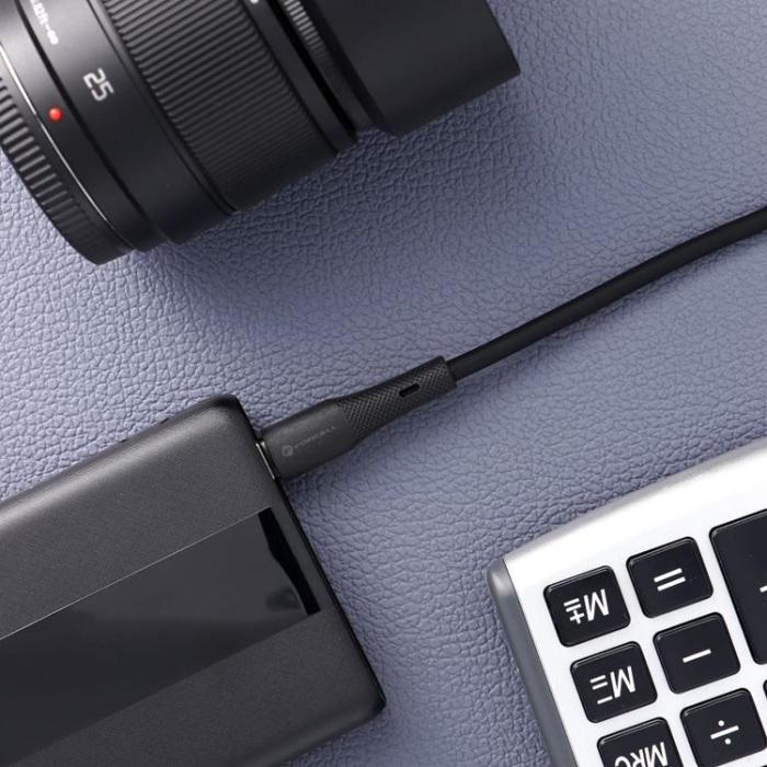 Forcell - FORCELL USB-A till USB-C 66W Kabel 3A 1m QC4.0 Silikon C342 - Svart